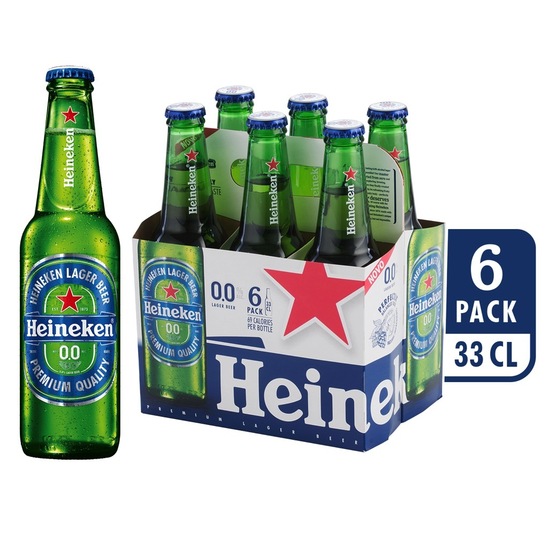 Pivo Heineken brez alkohola, 0,33 x 6 steklenic