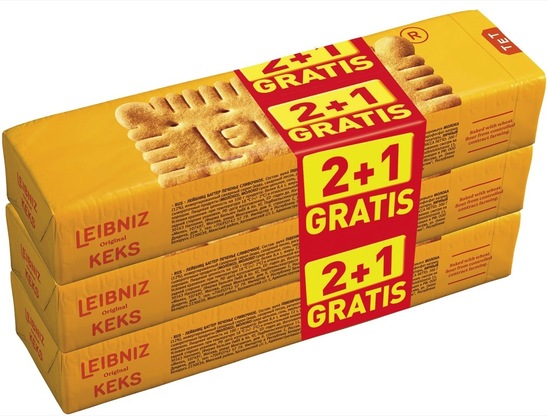 Maselni keksi Leibniz, 2 x 200 g + 200 g gratis