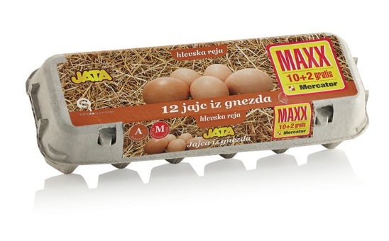 Jajca M, hlevska reja, Jata, 10 jajc + 2 gratis Maxx