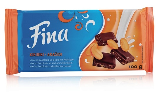 Čokolada z arašidi, Fina, 100 g