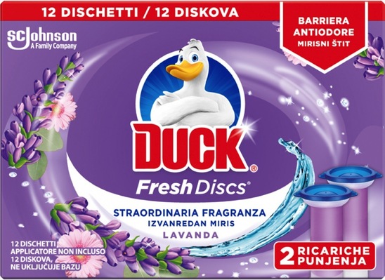 Wc osvežilec Duck Fresh Discs Lavanda, dvojno polnilo