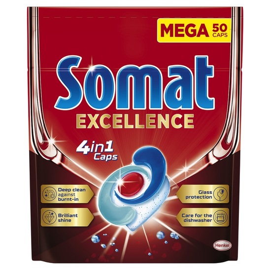 Detergent za strojno pomivanje posode, Somat Excellence, 50/1