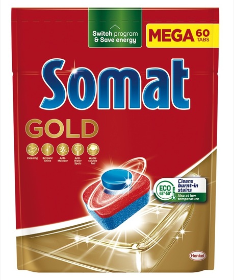 Detergent za strojno pomivanje posode, Somat Gold, 60/1