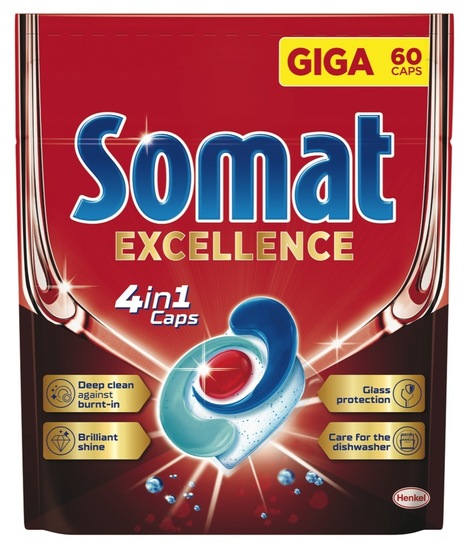 Detergent za strojno pomivanje posode, Somat Excellence, 60/1