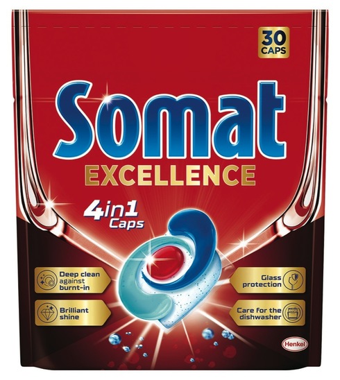 Detergent za strojno pomivanje posode, Somat Excellence, 30 pranj