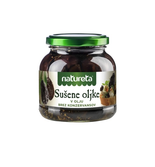 Sušene črne olive v olju, Natureta, 270 g
