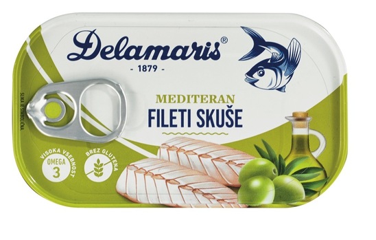 Fileti skuše v mediteranskem olju, Delamaris, 125 g