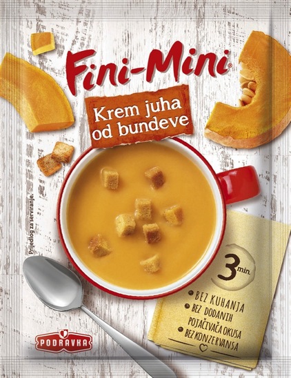 Bučna kremna juha s testeninami Fini Mini, Podravka, 23 g