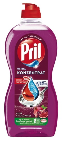 Detergent za pomivanje posode, figa in pomaranča, Pril Power, 450 ml