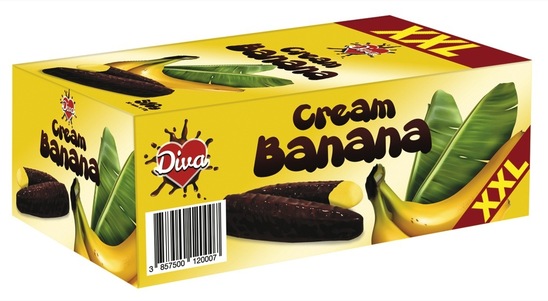 Cream banana, s čokolado, Diva, XXL, 510 g