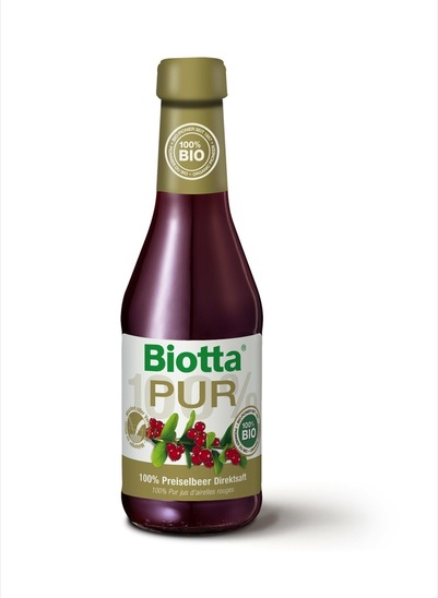 Bio 100 % brusnični sok Pur, Biotta, 250 ml