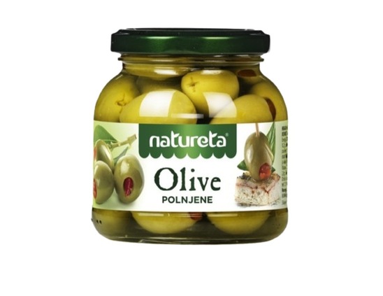 Zelene olive s papriko, Natureta, 290 g