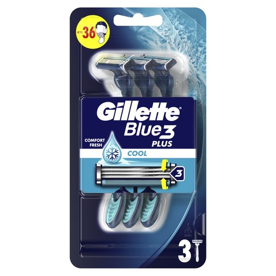 Ročni brivnik Blue3 Cool, Gillette, 3/1, za enkratno uporabo