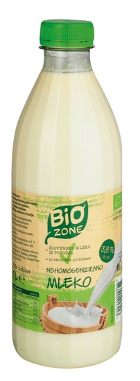 Bio sveže polnomastno mleko, 3,5 % m.m., Bio Zone, 1 l