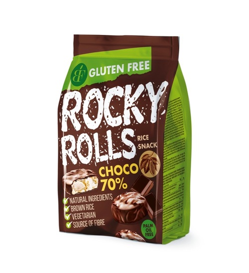 Prigrizek Rocky Rolls, temna čokolada, Benlian Brithers, 70 g