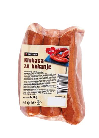 Klobasa za kuhanje, Mercator, pakirano, 600 g