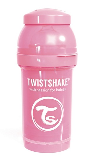 Otroška steklenička Twistshake Anti-Colic pastelno roza, 180 ml