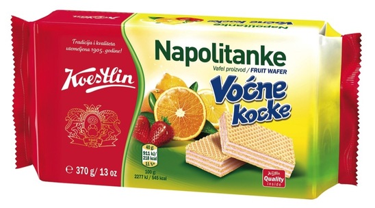 Napolitanke, sadne kocke, Koestlin, 370 g