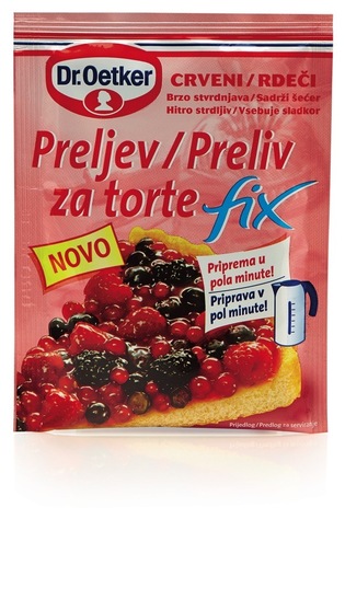 Preliv za torto Fix, rdeči, Dr. Oetker, 50 g