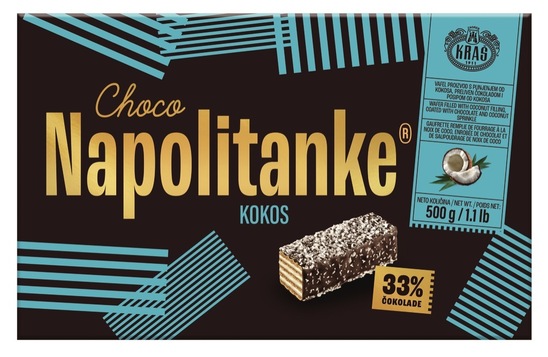 Čokoladne napolitanke s kokosom, Kraš, 500 g