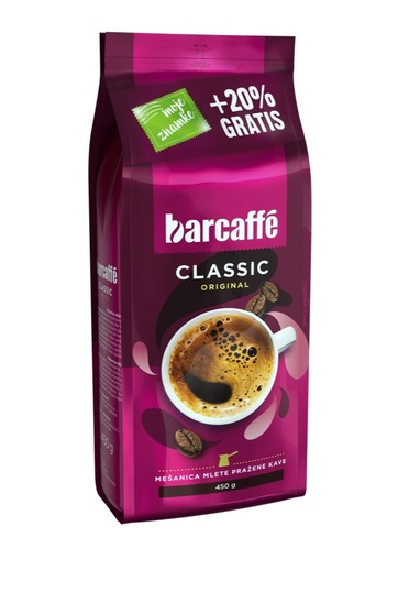 Mleta kava Classic, Barcaffe, 375 g + 75 g gratis