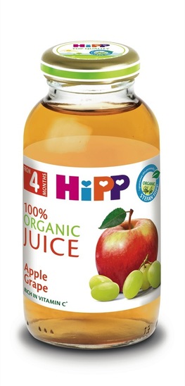 Otroški sok iz jabolk in grozdja, od 4. meseca starosti, Hipp, 200 ml