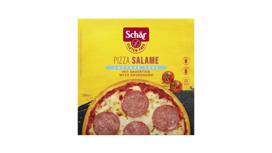 Pizza s salamo, brez glutena in laktoze, Schar, zamrznjeno, 330 g