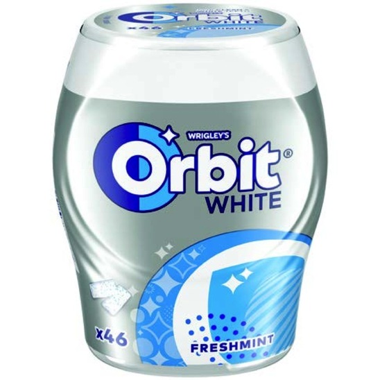 Žvečilni gumi, White Freshmint, Orbit, 64 g