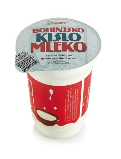 Domače bohinjsko kislo mleko, 3,2 % m.m., Bohinjski planšar, 180 g