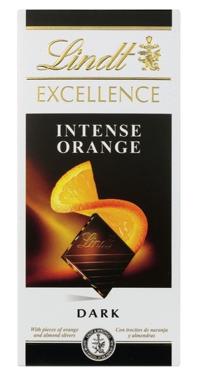 Temna čokolada Excellence s pomarančo in mandlji, Lindt, 100 g