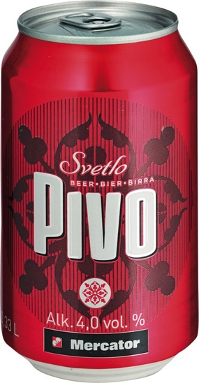 Pivo, 4,0 % alkohola, Mercator, 0,33 l