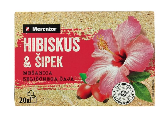 Čaj hibiskus in šipek, Mercator