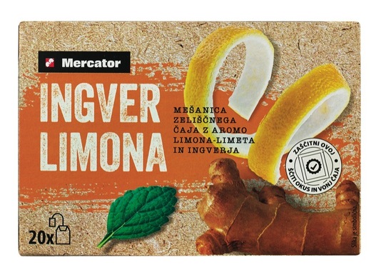 Čaj ingver in limona, Mercator, 40 g