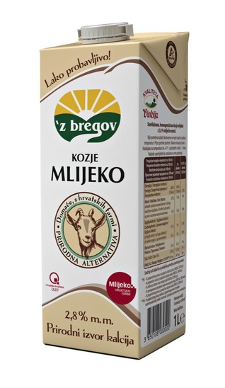 Trajno kozje mleko, 3 % m.m., Z Bregov, 1 l