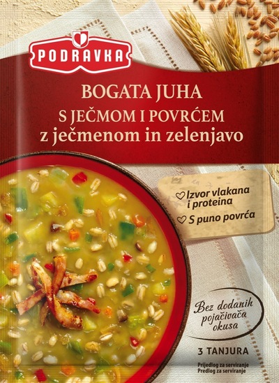 Bogata juha z ječmenom in zelenjavo, Podravka, 70 g