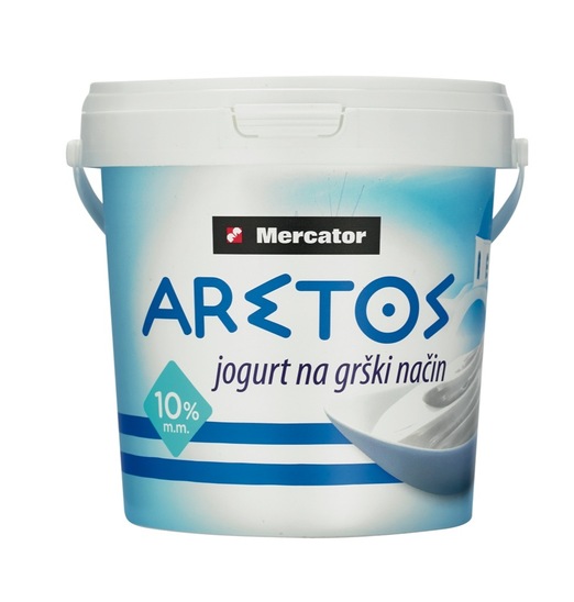 Jogurt grški tip Mercator 10% m.m. 1 kg