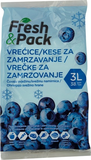 Vrečke za zamrzovanje, Fresh&Pack, 3 l, 38/1