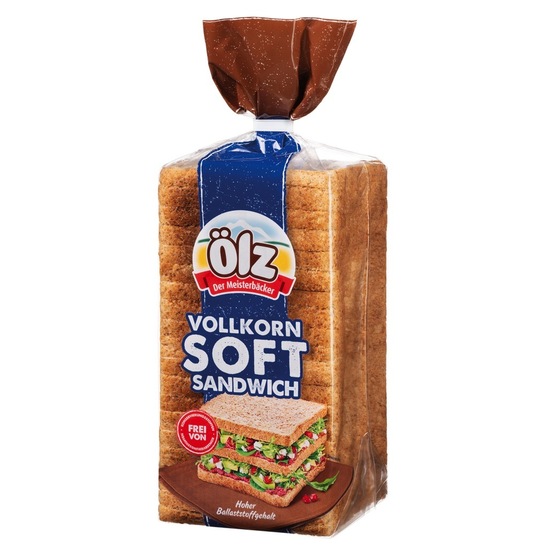 Polnozrnati kruh, Super mehek sendvič, Ölz, 750 g