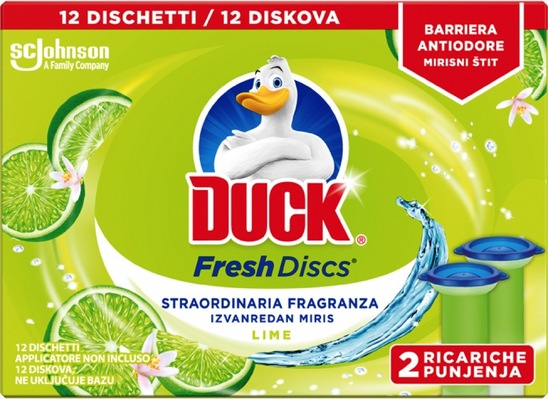 Wc osvežilec Duck Fresh Discs Lime, dvojno polnilo