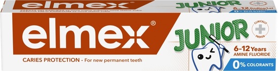 Otroška zobna pasta Elmex junior 6-12 let, 75 ml
