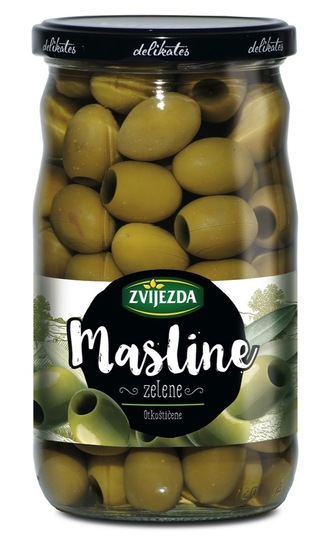 Izkoščičene zelene olive, Zvijezda, 700 g