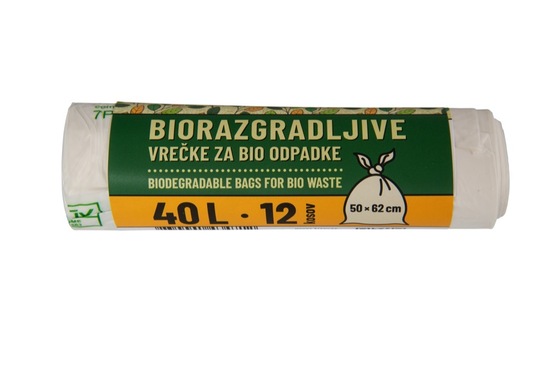 Biorazgradljive vrečke, 40 l, 12 kosov, Piskar