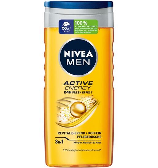 Gel za tuširanje Men, Active Energy, Nivea, 250 ml