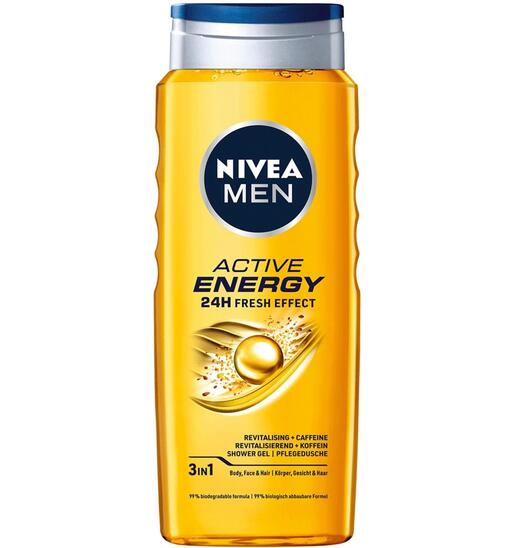 Gel za prhanje Men, Active Energy, Nivea, 500 ml