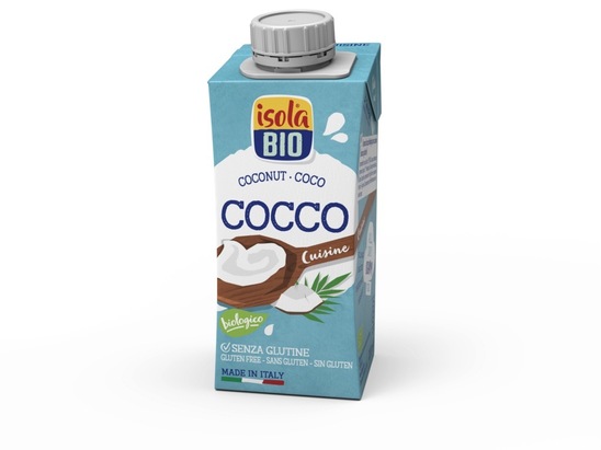 Bio kokosova krema za kuhanje brez glutena, Isola Bio, 200 ml