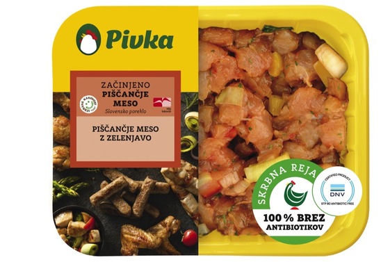 Piščančje meso z zelenjavo, Pivka, pakirano, 400 g, IK