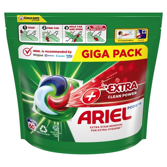 Detergent za pranje perila, Ariel kapsule Extra Clean, 60/1