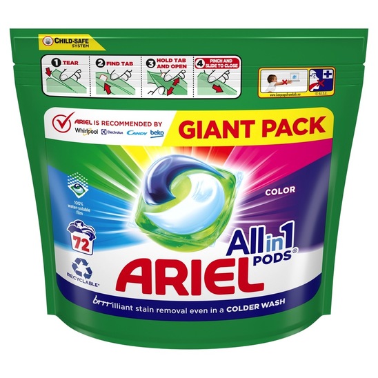 Detergent za pranje perila, Ariel kapsule Color, 72/1