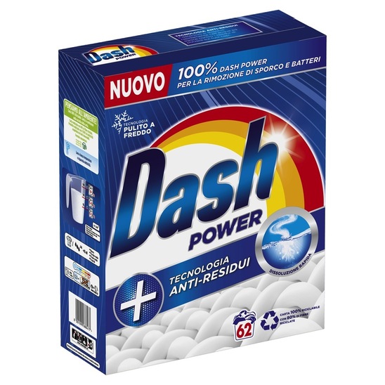 Detergent za pranje perila v prahu, Dash Regular, 62 pranj, 3,72 kg