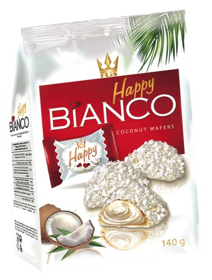 Vafelj s kokosom, Happy Bianco, 140 g